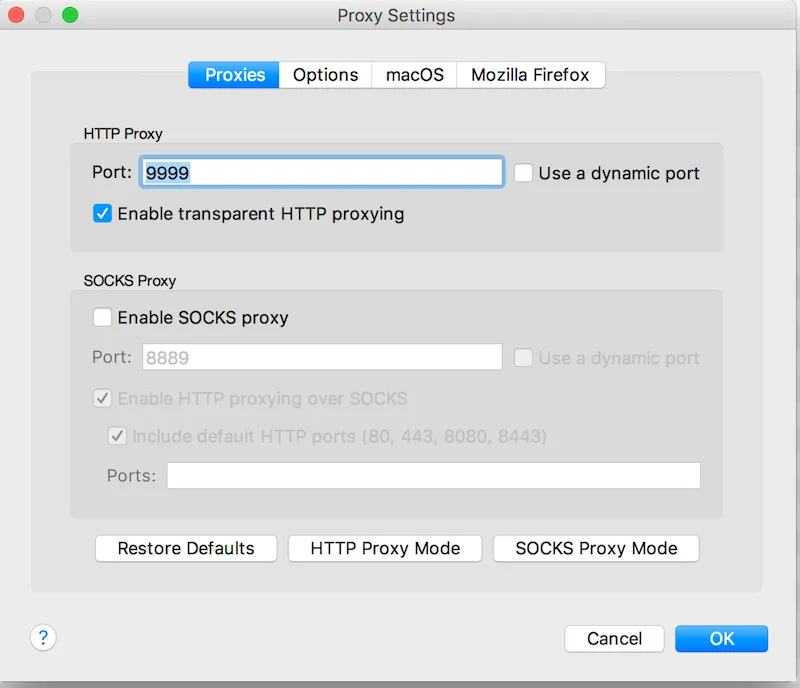 Charles proxy settingsCharles proxy settings