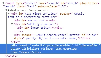 Placeholder pseudo element in the shadow DOM